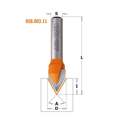 Frez literujący 60° fi 12,7 mm x 10 mm trzpień fi 6,35 mm HM CMT (nr kat. 858.003.11)