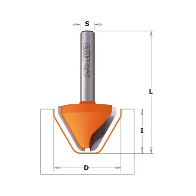 Frez literujący 60° z łożyskiem fi 28 mm x 19 mm trzpień fi 12 mm HM CMT (nr kat. 949.502.11B)