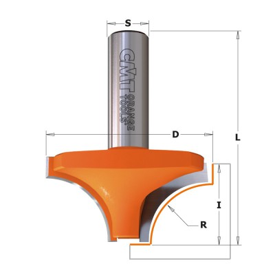 Frez profilowy "Ovolo" fi 28,6 mm x 12,7 mm trzpień fi 6 mm HM CMT (nr kat. 727.080.11)