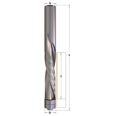 Frez spiralny z dolnym łożyskiem fi 12,7 mm x 31,7 mm trzpień fi 12,7 mm HM CMT (nr kat.191.505.11B)