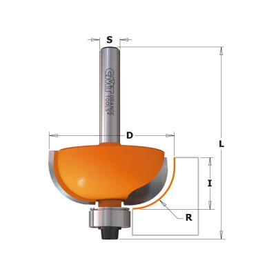 Frez zaokrąglający fi 50,8 mm x 12,7 mm trzpień fi 12 mm HM CMT (nr kat. 937.955.11)