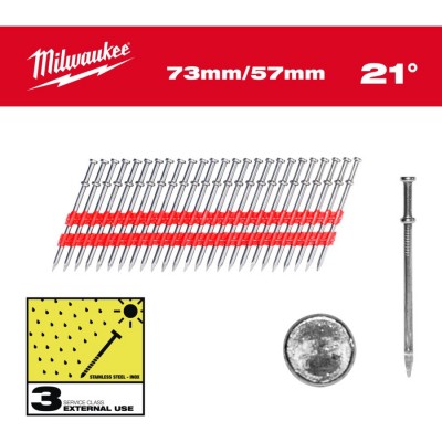 Gwoździe gładkie Duplex 21° 92 x 76 mm 2000 szt. MILWAUKEE (nr kat. 4932498156)