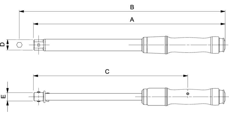 Klucz dynamometryczny 40-200 Nm ze złączem prostokątnym 9x12 mm Bahco (nr kat. 74W9-200)
