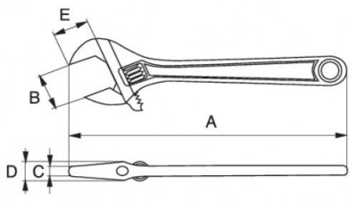 Klucz nastawny 380 mm 0-44 mm oksydowany Bahco (nr kat. 8074)