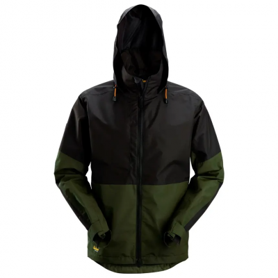 Kurtka 1304 przeciwdeszczowa shell, AllroundWork kol. khaki green/black rozm. XS SNICKERS WORKWEAR  (nr kat. 13043104003)