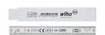 Miara składana 1 m 10 segmentów biała Longlife WIHA (nr kat. 27062)