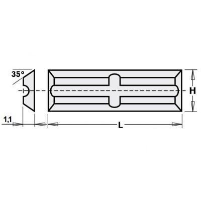 Frez prosty na płytki wymienne fi 9,5 mm x 30 mm trzpień fi 6,35 mm HM CMT (nr kat. 651.095.11)