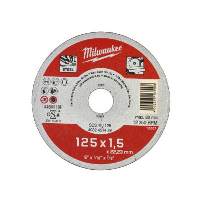 Tarcze do cięcia metalu fi 125x1.5 mm CONTRACTOR MILWAUKEE (nr kat. 4932451479)