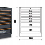 Zestaw mebli warsztatowych systemu C45PRO-X + wózek 268 narzędzi + fotel biurowy obrotowy BETA (nr kat. 045000001)