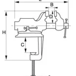 Imadło stołowe przykręcane 63 mm Bahco (nr kat. 834V-2)