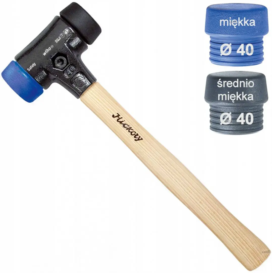 Młotek miękki - średnio miękki fi 40 Safety Wiha (nr kat. 26650)