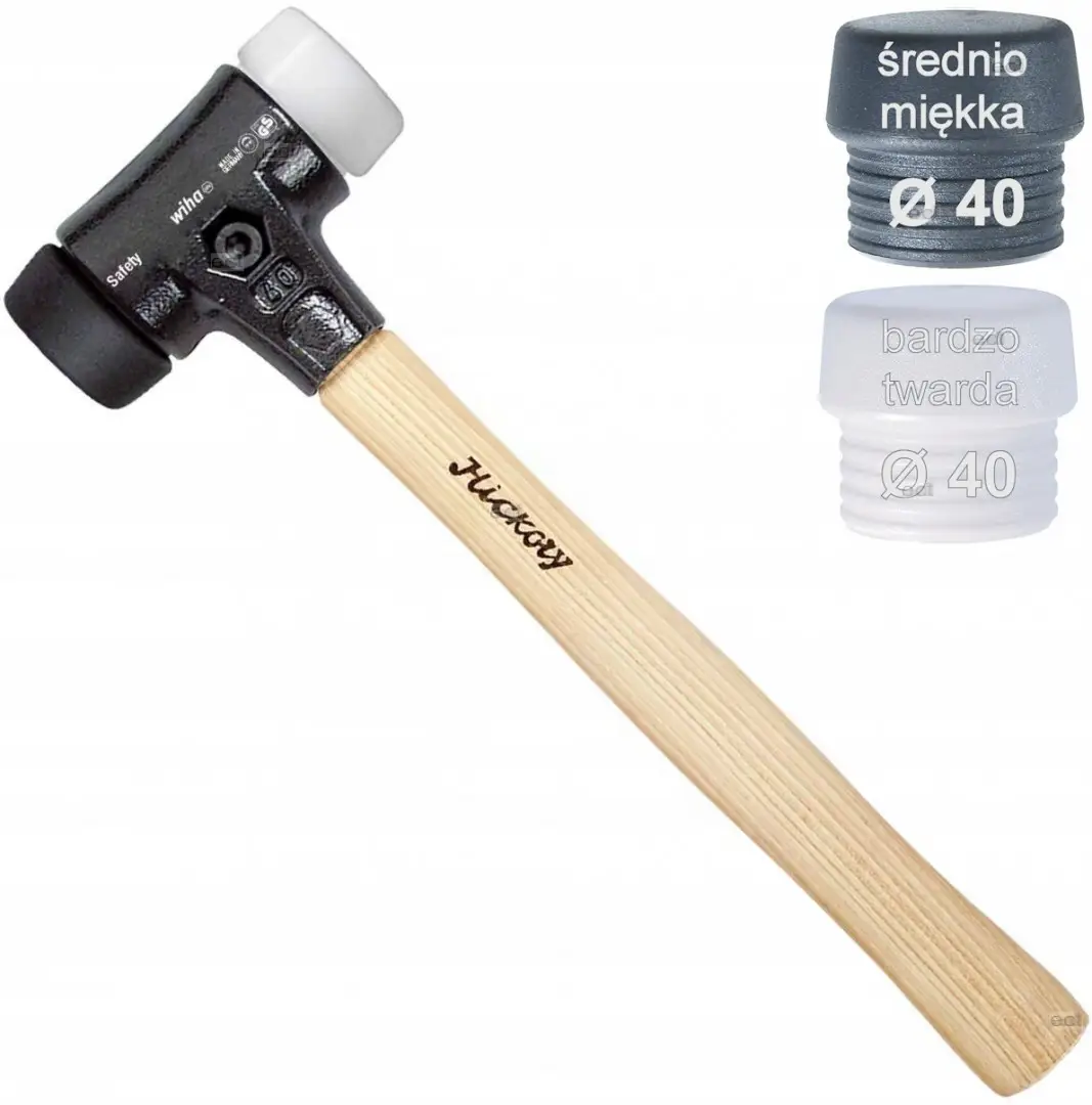 Młotek średnio miękki - bardzo twardy fi 40 Safety Wiha (nr kat. 26658)