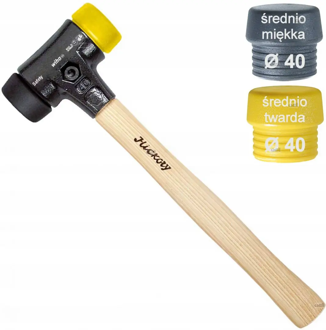 Młotek średnio miękki - średnio twardy fi 40 Safety Wiha (nr kat. 26435)