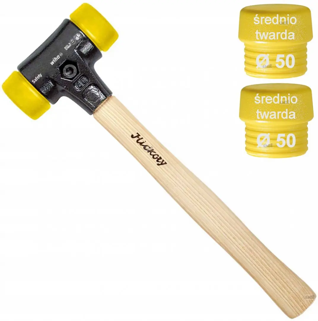Młotek średnio twardy - średnio twardy fi 50 Safety Wiha (nr kat. 26642)