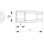 Nasadka długa 1/2″ 28 mm BAHCO (nr kat. 7805SM-28)