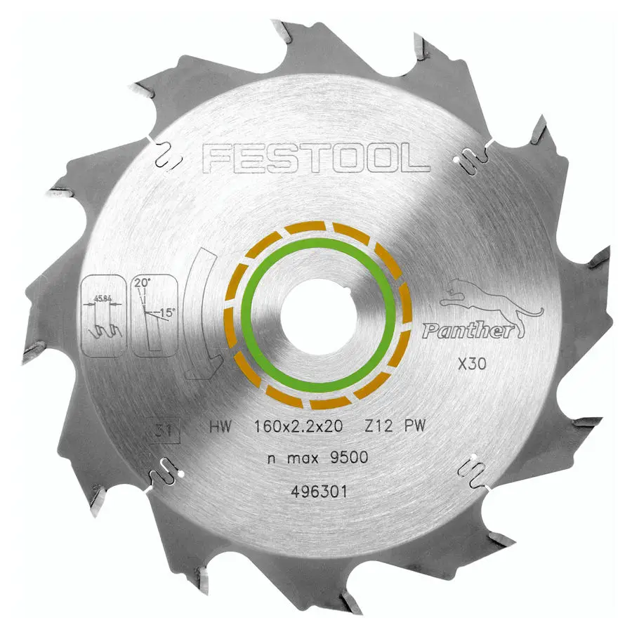 Tarcza pilarska do drewna fi 160 x 20 mm 12 zębów Wood Rip Cut FESTOOL (nr kat. 496301)