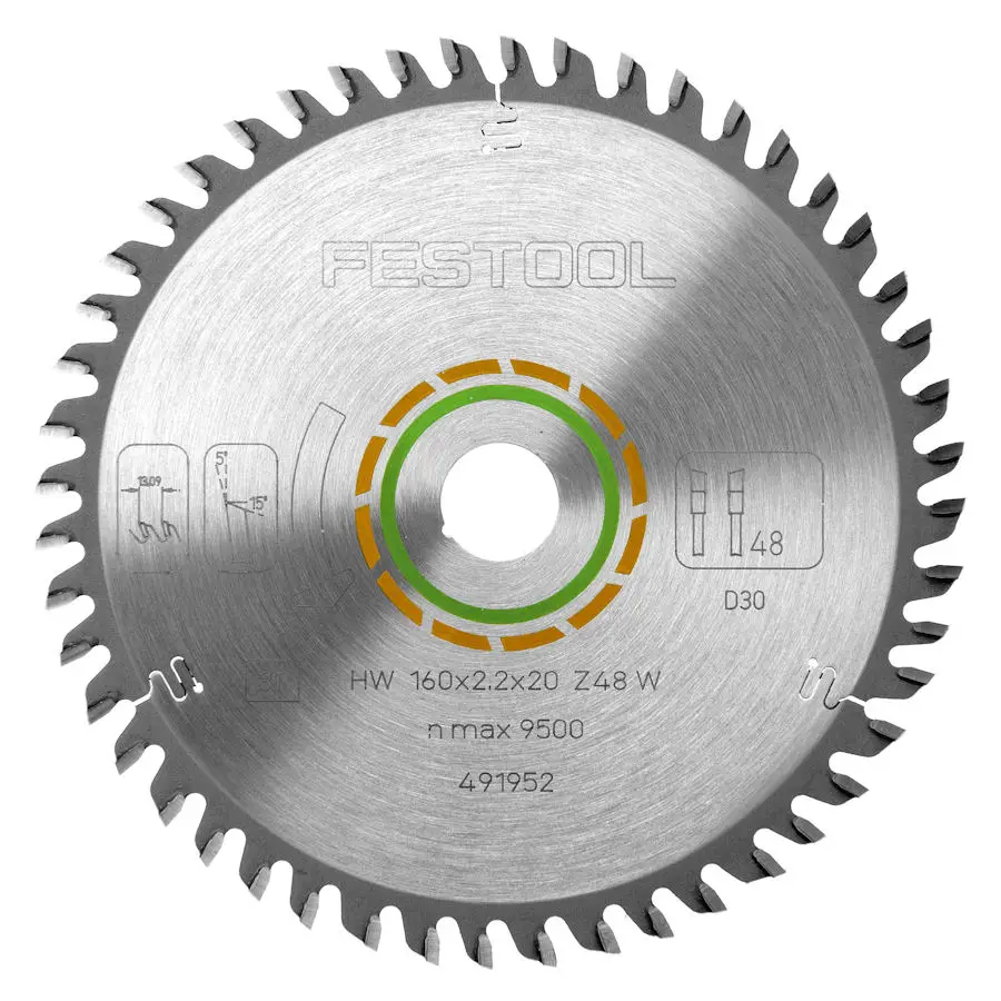 Tarcza pilarska do drewna fi 160 x 20 mm 48 zębów Wood Fine Cut FESTOOL (nr kat. 491952)