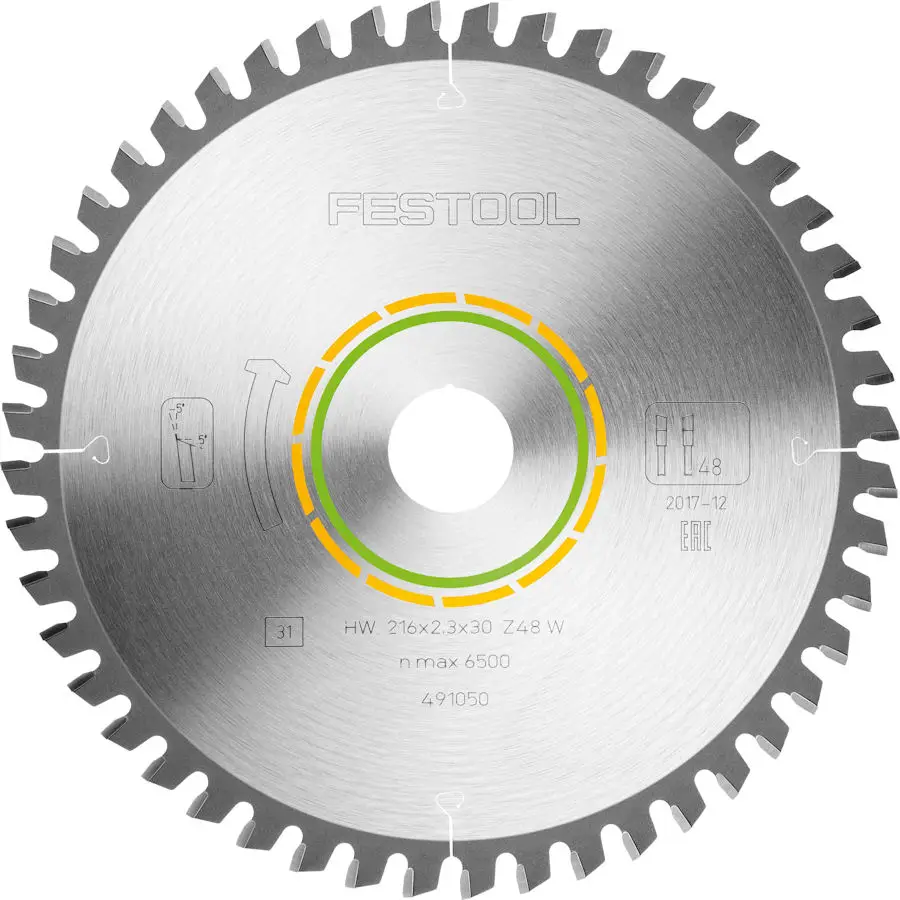 Tarcza pilarska do drewna fi 216 x 30 mm 48 zębów Wood Fine Cut FESTOOL (nr kat. 491050)