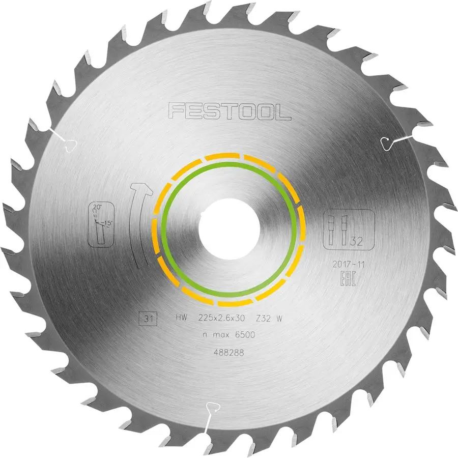 Tarcza pilarska do drewna fi 225 x 30 mm 32 zęby Wood Universal FESTOOL (nr kat. 488288)