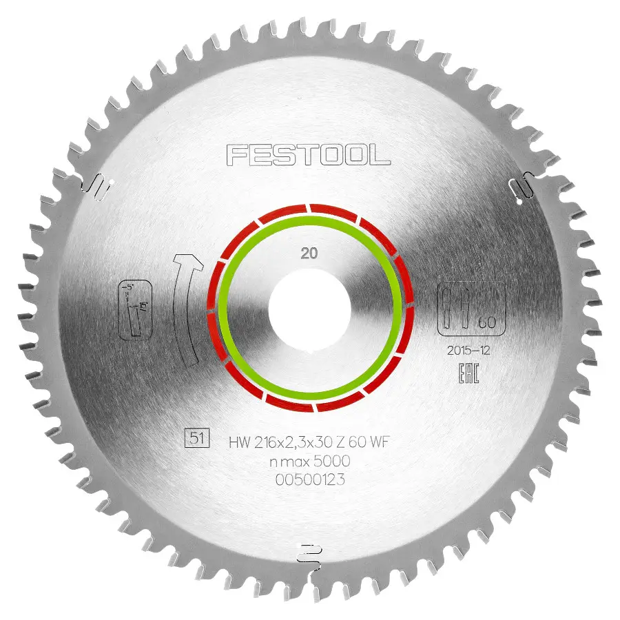 Tarcza pilarska do laminatów fi 216 x 30 mm 60 zębów Laminate HPL FESTOOL (nr kat. 500123)