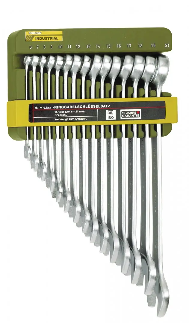 Zestaw kluczy płasko-oczkowych 6 - 21 mm SlimLine PROXXON (nr kat. 23821)
