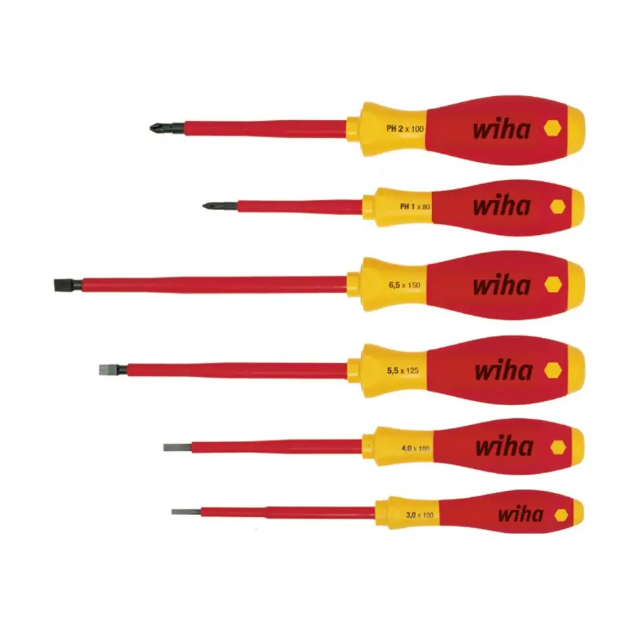 Zestaw wkrętaków 1000V VDE PH/PL 6 szt. SoftFinish WIHA (nr kat. 00833)