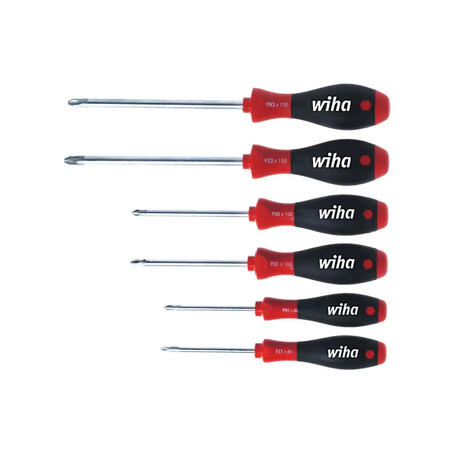 Zestaw wkrętaków PH/PZ 6szt. SoftFinish WIHA (nr kat. 26146)