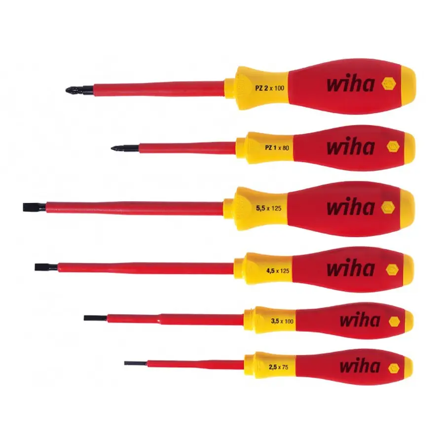 Zestaw wkrętaków VDE 6szt. płaski, Pozidriv SoftFinish WIHA (nr kat. 25477)