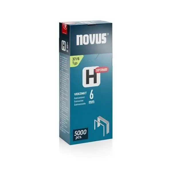 Zszywki 6 mm typ H 37/6 5000 szt. super twarde NOVUS (nr kat. NV042-0770)