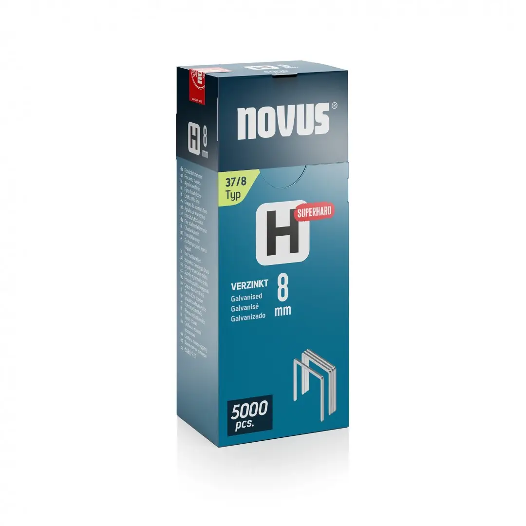 Zszywki 8 mm typ H 37/8 5000 szt. super twarde NOVUS (nr kat. NV042-0771)