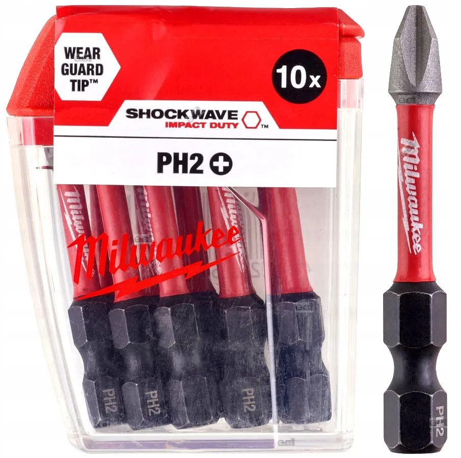 Bit udarowy Phillips PH2 x 50 mm 10 szt. Shockwave Impact Duty™ MILWAUKEE (nr kat. 4932430855)