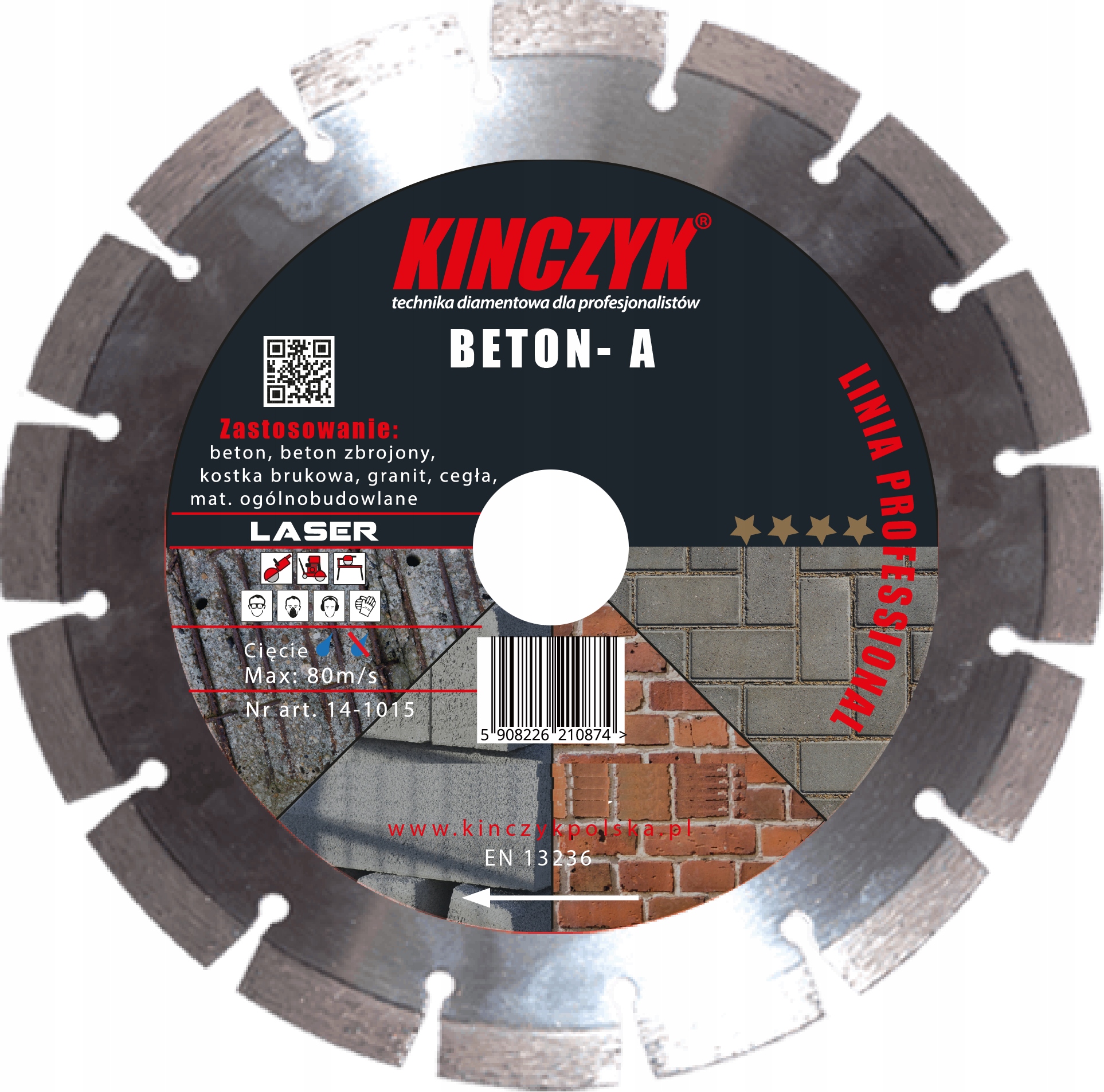 Tarcza diamentowa do betonu BETON-A PROFESSIONAL Ø 230 mm KINCZYK (nr kat. 14-1015)