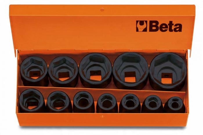 Zestaw 12 nasadek udarowych 1/2'' w metalowym pudełku 10-32 mm BETA (nr kat. 720/C12)