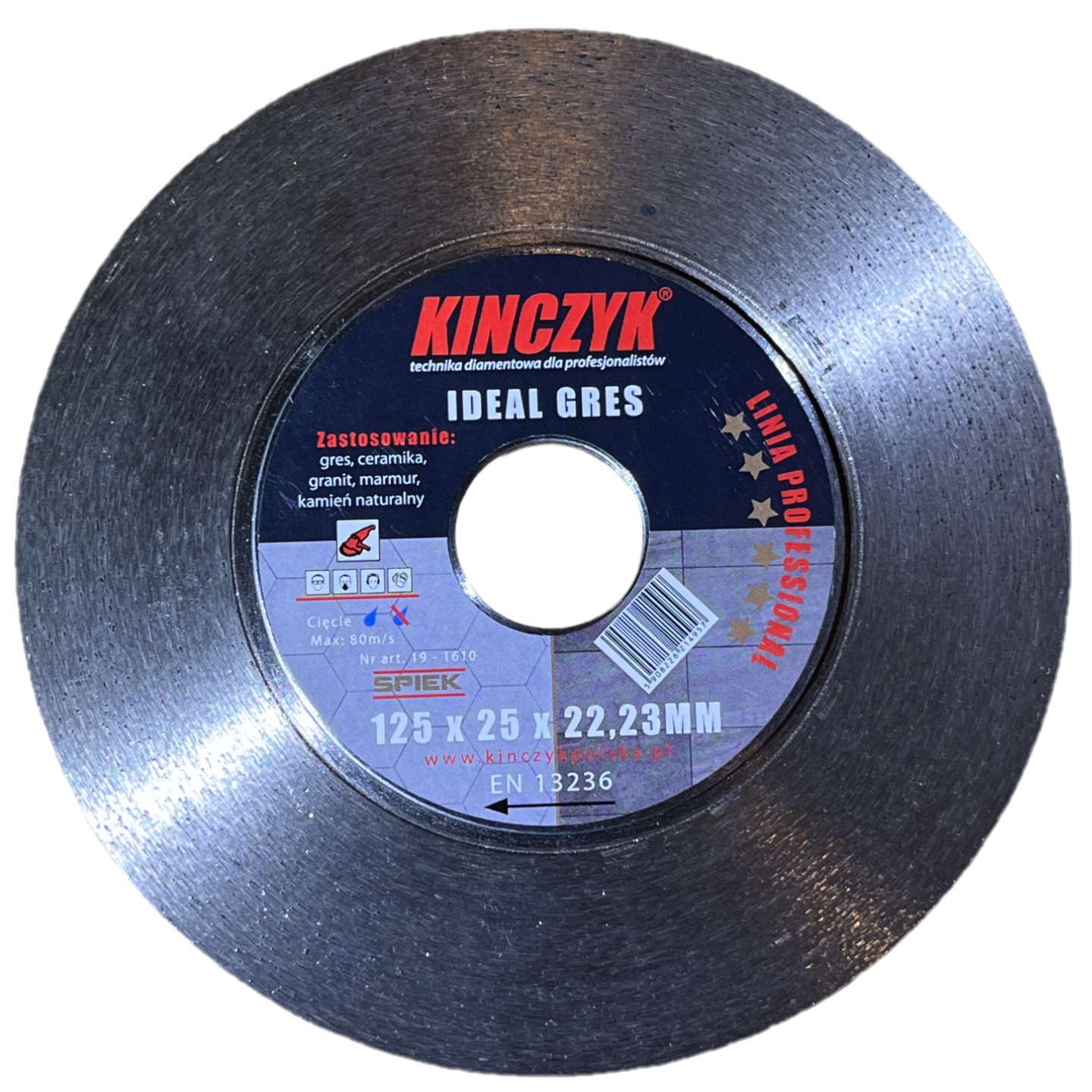 Tarcza diamentowa ceramiki gresu IDEAL GRES Ø 125 mm KINCZYK (nr kat. 19-1610)