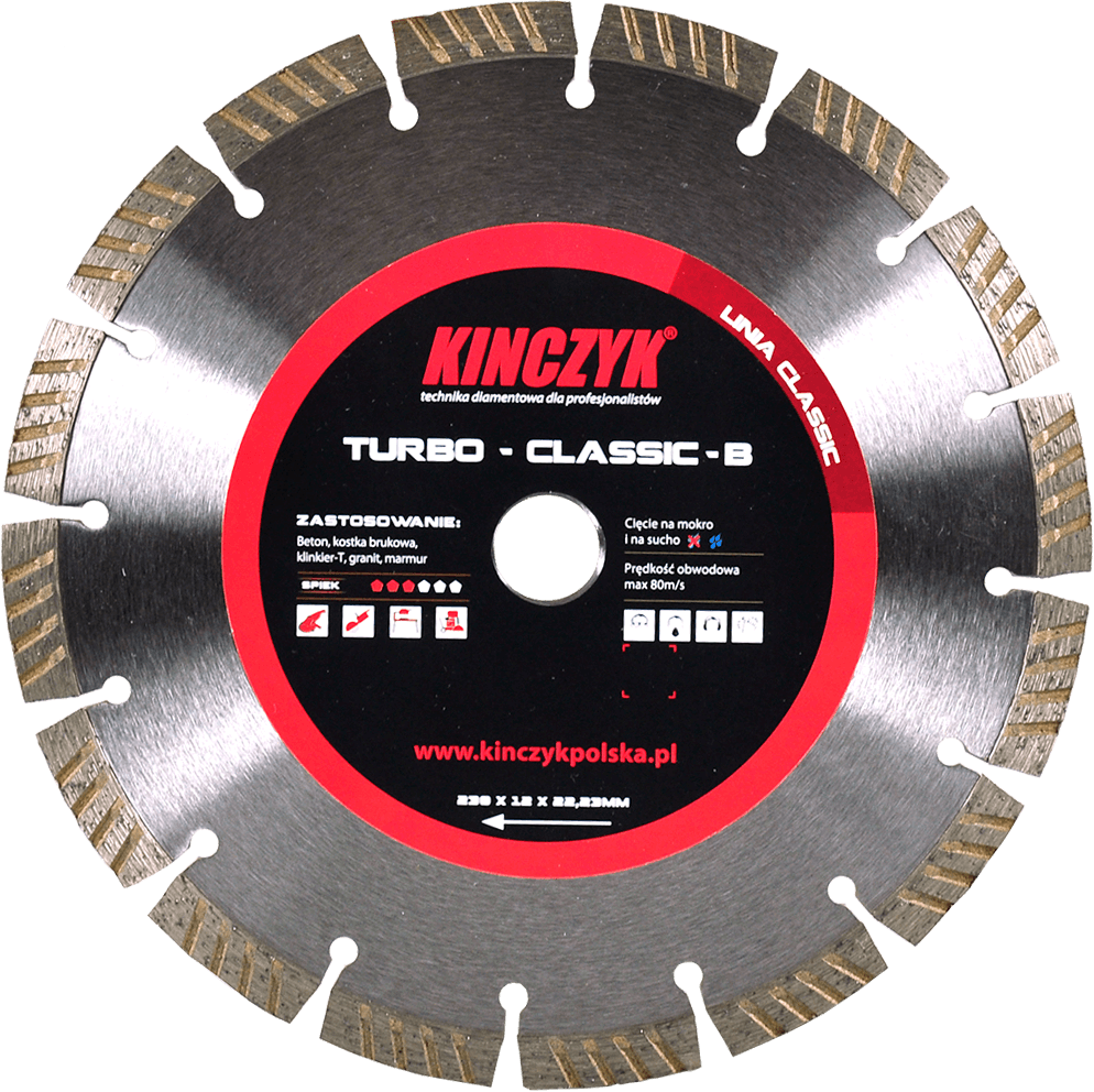 Tarcza diamentowa do betonu TURBO CLASSIC-B Ø 350 mm KINCZYK (nr kat. 11-1027)