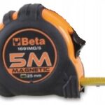Miara zwijana magnetyczna ABS 5 metrów, szerokość taśmy 25 mm BETA (nr kat. 1691MG/5)