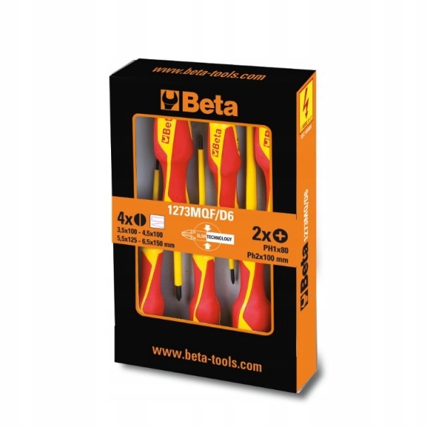 Zestaw 6 szt. wkrętaków izolowanych slim BETA (nr kat. 1273MQF/D6)