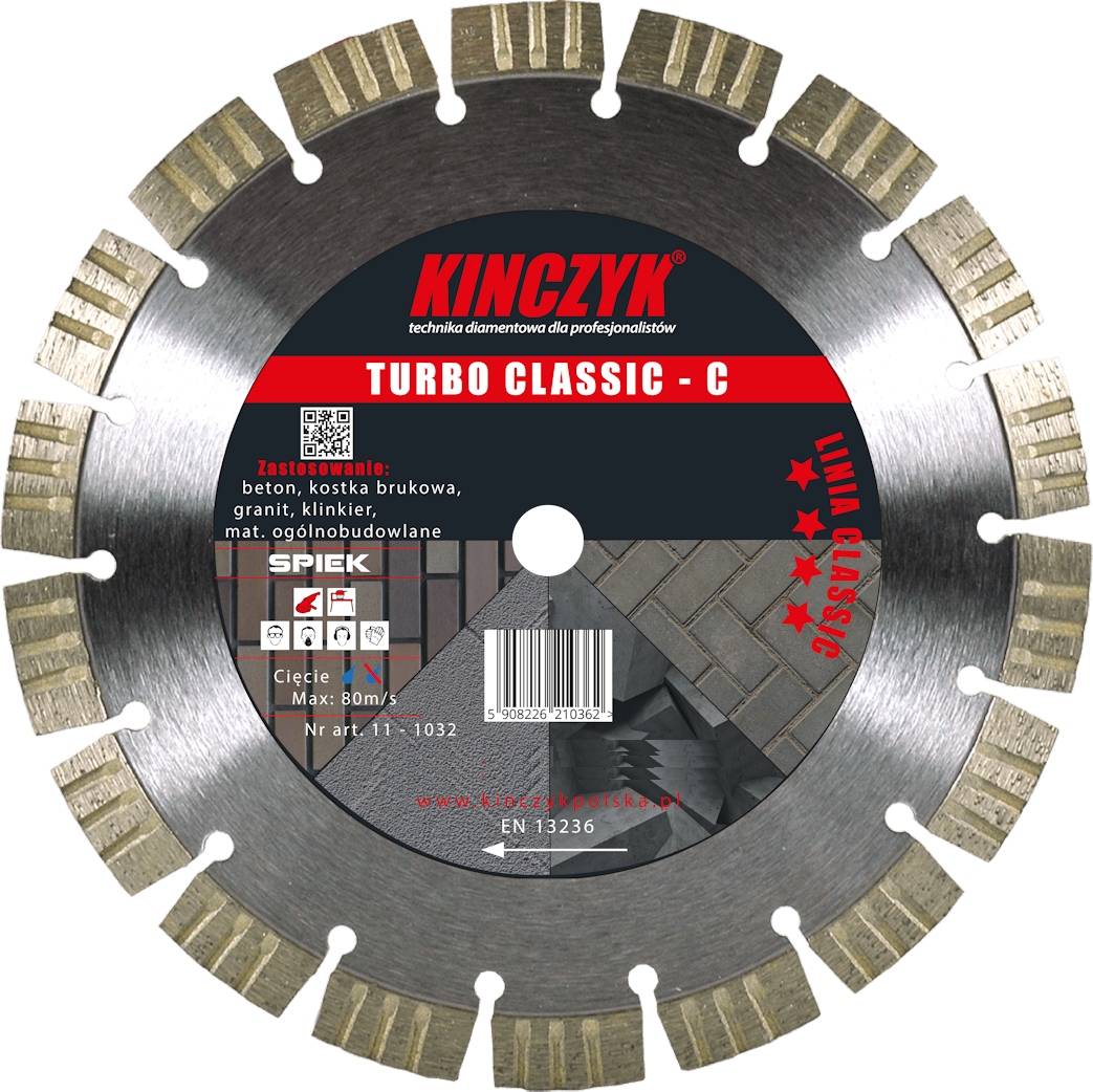 Tarcza diamentowa do betonu TURBO CLASSIC-C Ø 230 mm KINCZYK (nr kat. 11-1032)