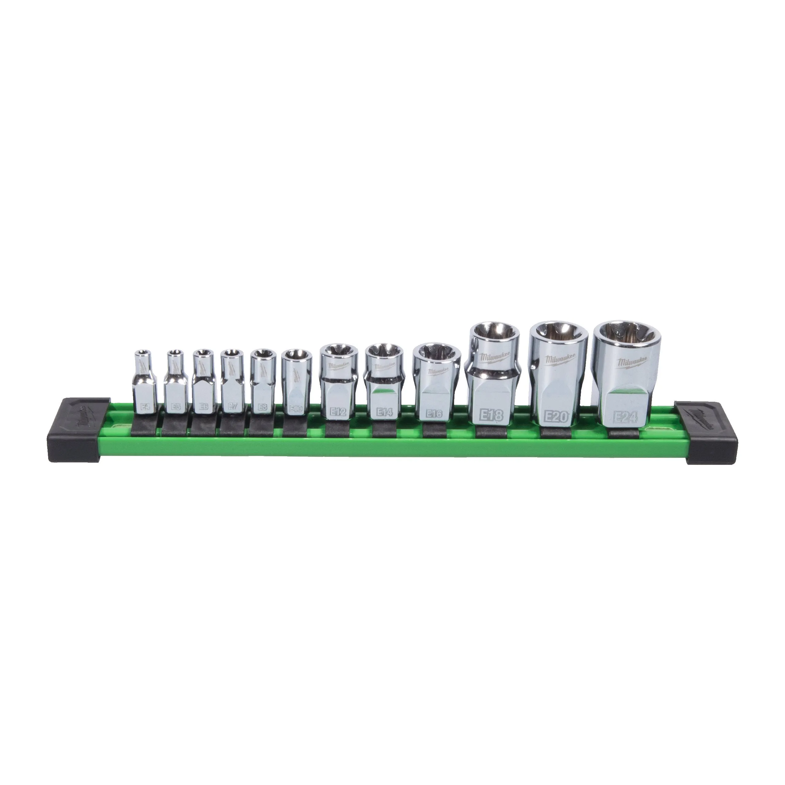 Zestaw 12 nasadek 1/4", 3/8", 1/2" do śrub zewnętrznych Torx-E E4-E24