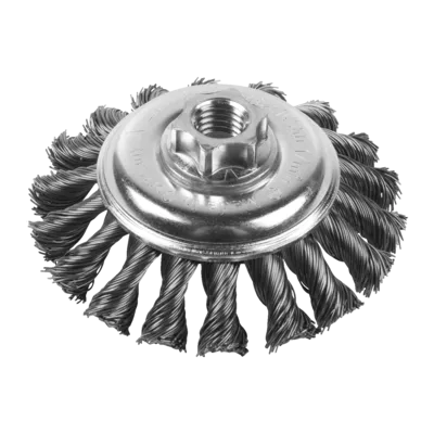 Szczotki stożkowe do małych szlifierek kątowych, z wiązanym drutem
