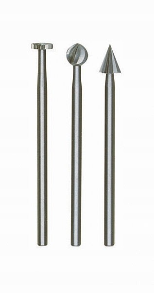 Frezy ze stali wolframowo-wanadowej zestaw mix 3 szt. trzpień fi 2.35 mm PROXXON