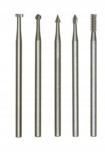 Frezy ze stali wolframowo-wanadowej zestaw mix 5 szt. trzpień fi 2.35 mm PROXXON