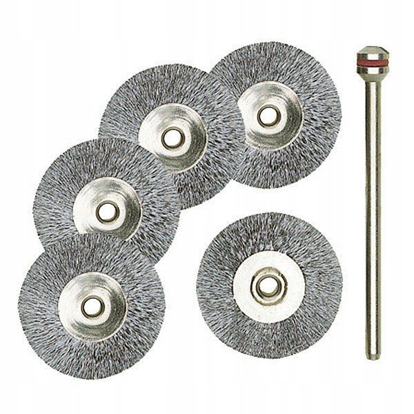 Szczotka druciana 'dysk' INOX fi 22 mm 2 szt. z trzpieniem fi 2.35 mm PROXXON