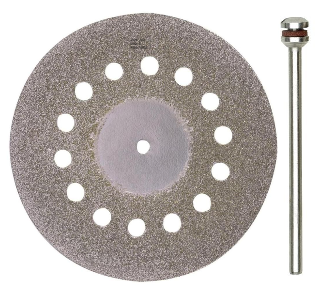 Tarcza tnąca diamentowa perforowana fi 38 mm trzpień fi 2.35 mm PROXXON