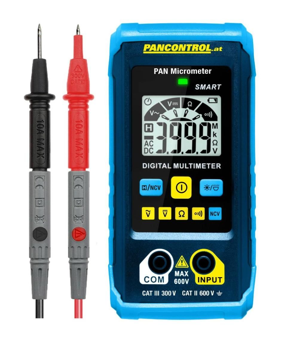 Multimetr cyfrowy PAN MICROMETER 1mV - 600V AC/DC NCV CAT III 300V Pancontrol
