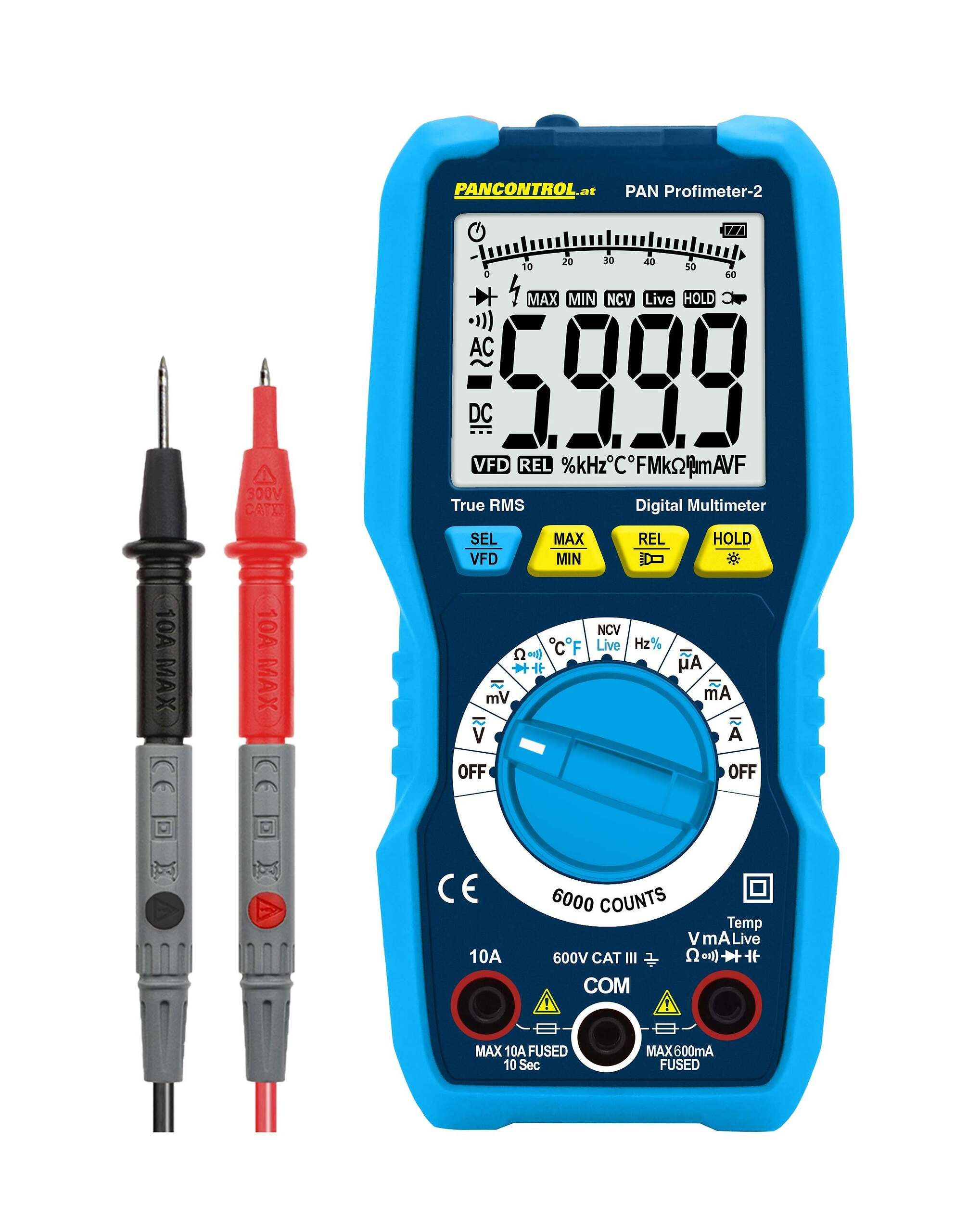 Multimetr cyfrowy PAN PROFIMETER-2 CAT III 600V True RMS Pancontrol