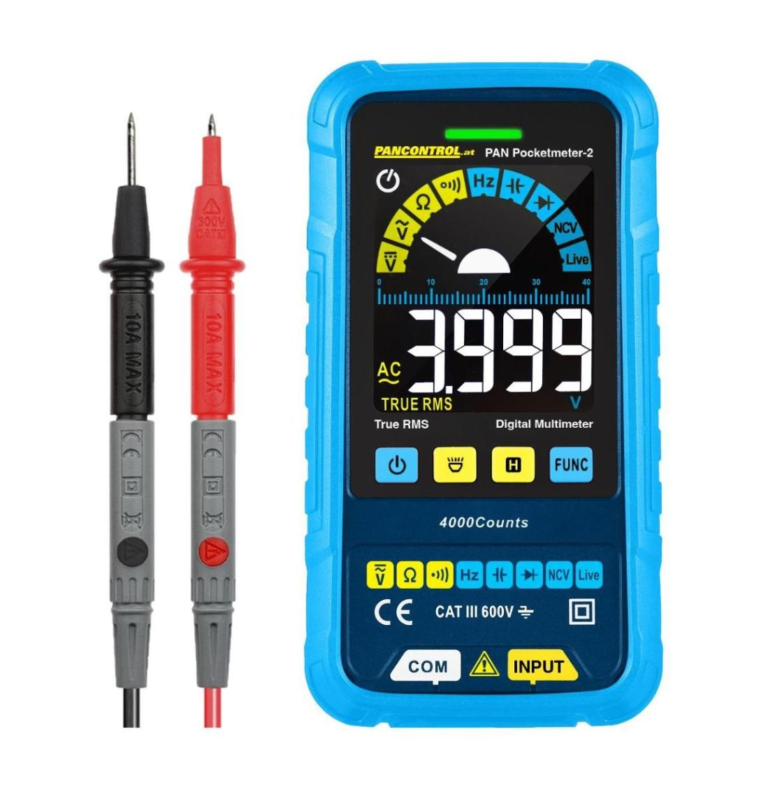Multimetr kieszonkowy PAN POCKETMETER-2 True RMS CAT III 600 V Pancontrol